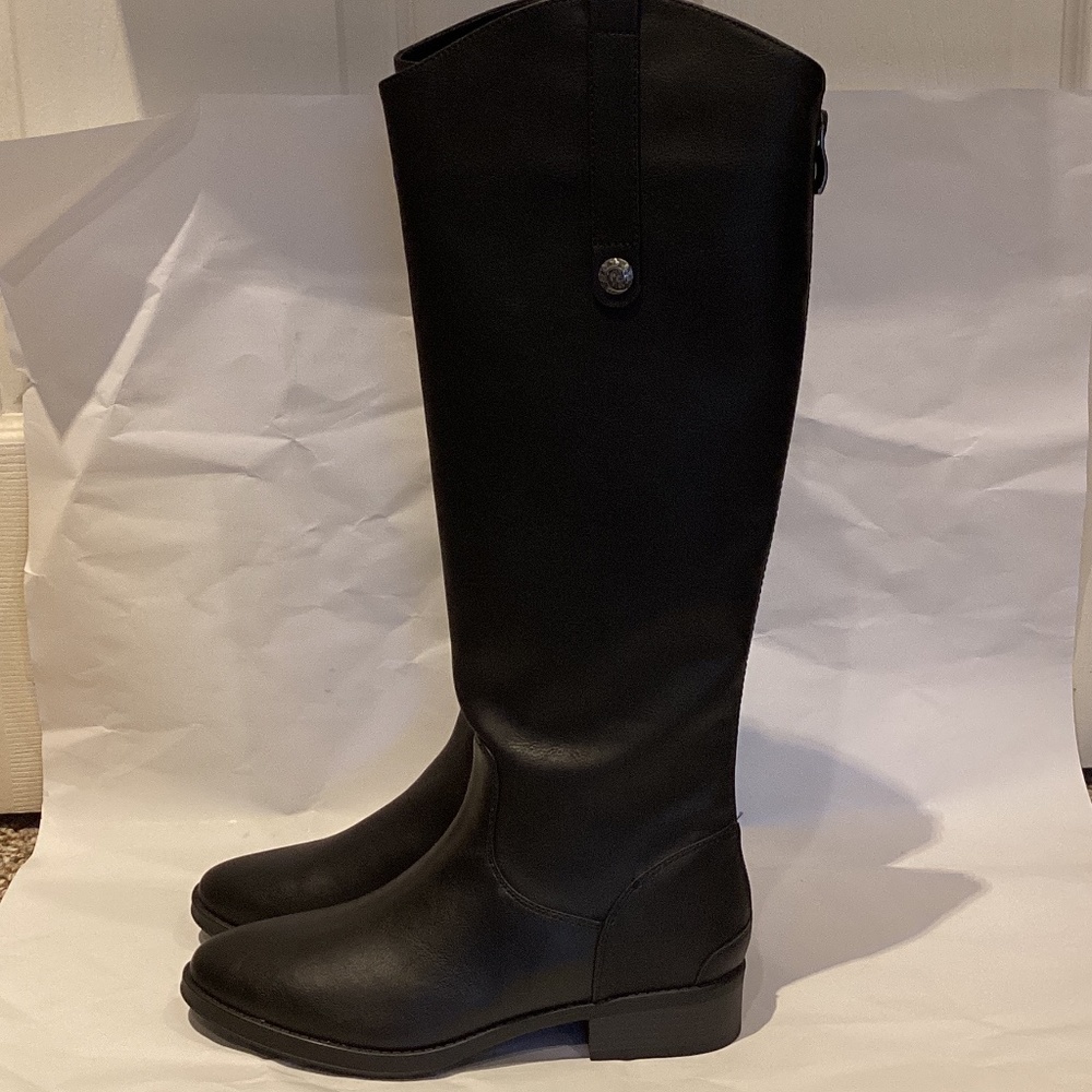 Xappeal women’s Emery knee high faux leather black riding boots US 6.5